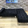 Black Corner Sofa Bed with Chaise Longue, Aroa xs Image 3