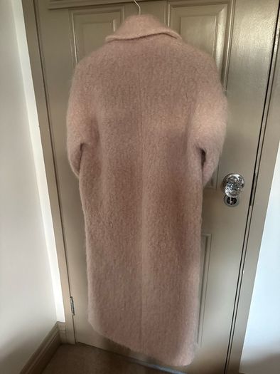 Wool mohair and alpaca mix oversized coat in blush