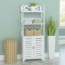 Bathroom Cabinet Albuquerque Wood White 46x24x117.5 cm Image 5
