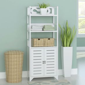 Bathroom Cabinet Albuquerque Wood White 46x24x117.5 cm