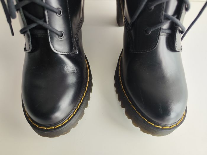 Dr Martens Persephone black leather chunky heel platform boots UK6.5 EU40 US8.5