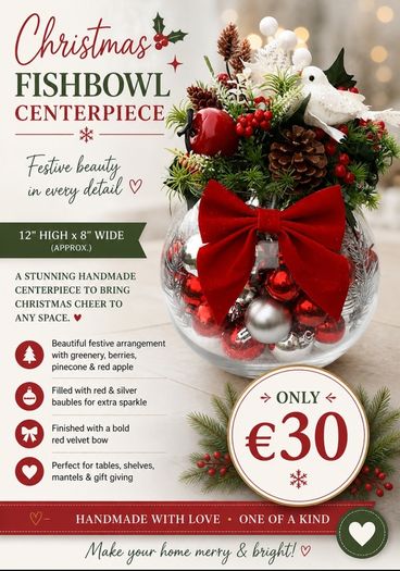 Christmas Fishbowl Centerpiece
