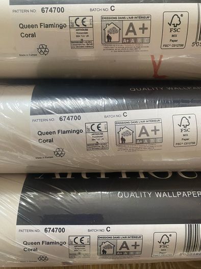 3 rolls of fabulous Arthouse Flamingo Queen wallpaper