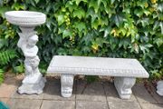 Garden Bench and Bird Bath - New - Only 85 Each