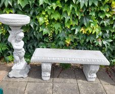 Garden Bench and Bird Bath - New - Only 85 Each
