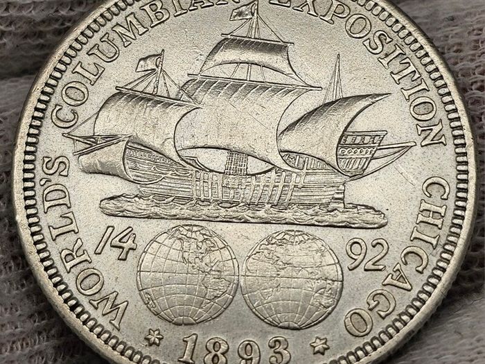 USA United States Silver 1893 Half Dollar Columbian Expo AU+++