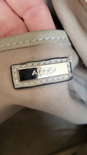 ALDO grey with silver chain shoulder straps bag