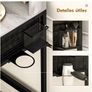 Makeup Vanity Table with Tri-Fold Mirror Stool & Storage Drawers Image 4