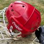 Vintage Cooper Red Goalie Hockey Helmet with Cage - Made in Canada Image 5