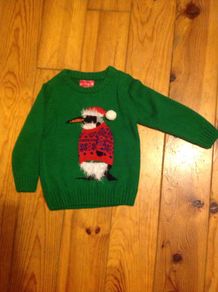 Age 3-4 Christmas Penguin Jumper