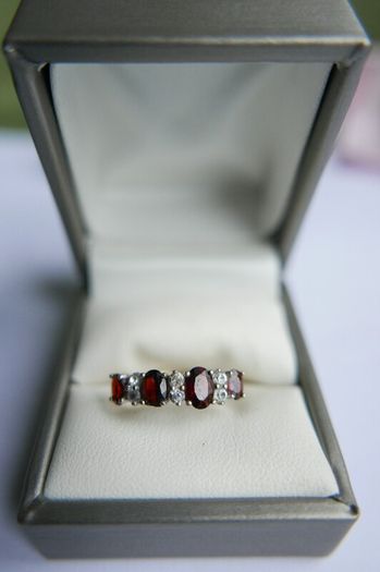 Vintage14K Gold 585 Ring With  Diamonds and Rubies Ring size P1/2 - 2,9g