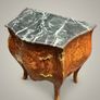 Pair of Mahogany and Kingwood Veneer Marble Top Bombe Bedside Lockers / Nightstands Image 4