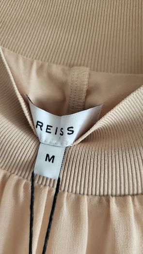 REISS Sandrine High neck semi sheer long sleeve top Sz M (Fit 10-12 UK) Bnwt Rrp 115