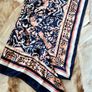 Navy & pink silk-like scarf Dunnes Stores large Image 3