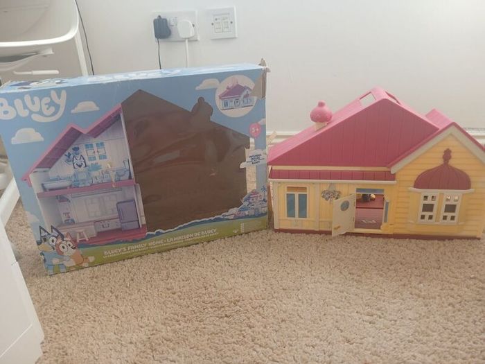 Bluey house with figures