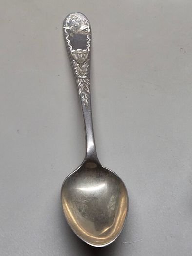 Antique 1895 Glasgow Solid Silver Teaspoons & Sugar Tongs Set in Original Box