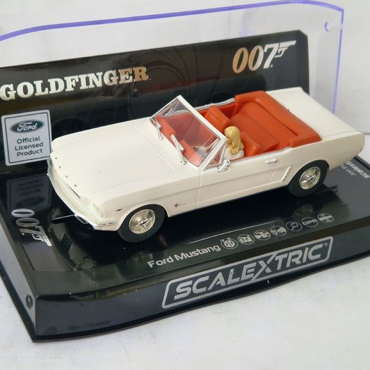 Scalextric 'Bond' Ford Mustang (Goldfinger) Slot Car ( C4404 TV street supercar classic touring )