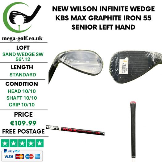 New Wilson Infinite Wedge Sw 56 Degree.12 / Kbs Max Graphite Iron 55 Senior / Left Hand