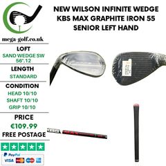 New Wilson Infinite Wedge Sw 56 Degree.12 / Kbs Max Graphite Iron 55 Senior / Left Hand