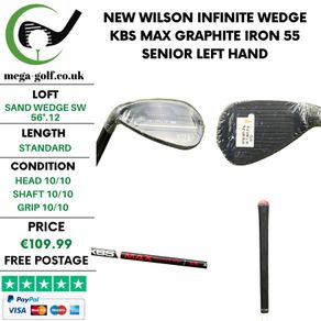 New Wilson Infinite Wedge Sw 56 Degree.12 / Kbs Max Graphite Iron 55 Senior / Left Hand