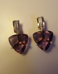 New hallmarked 925 Silver amethyst Earrings