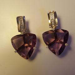New hallmarked 925 Silver amethyst Earrings
