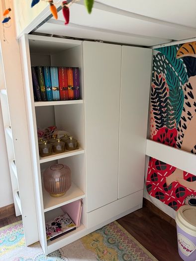 IKEA High Sleeper Bed with Desk, Wardrobe & Storage