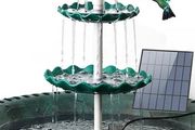 3 Tiered Bird Bath with 3W Solar Pump DIY Solar Fountain Detachable and Suitable for Bird Bath Garden Decoration