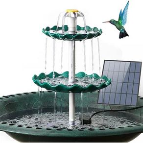 3 Tiered Bird Bath with 3W Solar Pump DIY Solar Fountain Detachable and Suitable for Bird Bath Garden Decoration