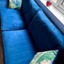 Navy Blue Velvet Velour 3 Seater Sofa Image 6