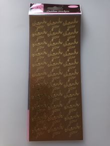 Craft Stickers - Thank You -  Gold or Silver
