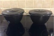 2 Steamer Pudding Bowls With Lids