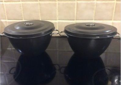 2 Steamer Pudding Bowls With Lids
