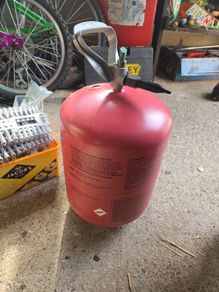 Empty Helium gas bottle