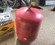 Empty Helium gas bottle