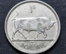 Ireland 1940 shilling silver coin