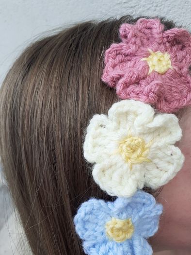 Handmade Crochet Flower hair clips