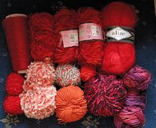 Knitting Yarns  (reds)