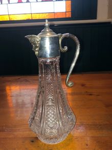 claret jug with silver plated head