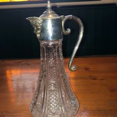 claret jug with silver plated head