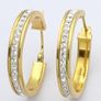 Gold Bonded 925 Sterling Silver & CZ Hoop Earrings Image 3