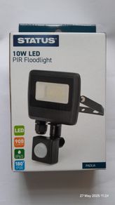 Status Padua 10w LED PIR Floodlight Floodlamp 900 Lumen Black