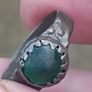 Medieval Nomad Green Garnet Bronze Ring 9th-13th AD Image 3