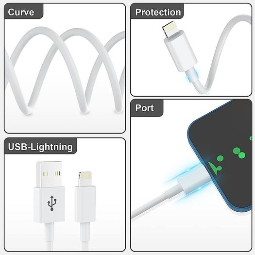 Charger Cable, 4Pack 3FT/1M MFi Certified Lightning Cable Apple Fast Charging Cable Compatible with iPhone 14 13 12 11 XS XR X Pro Max Mini 8 7 6S 6 Plus 5S SE iPad-white (FREE SHIPPING)
