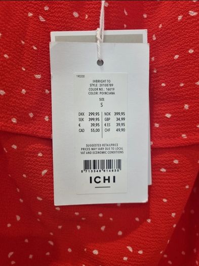Bnwt ICHI Orange Top Size Small( please read)