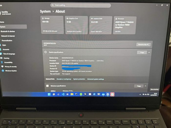 Ryzen 7 7840hs + Rtx 4060 Laptop (with Upgraded 64gb Ddr5 Ram)