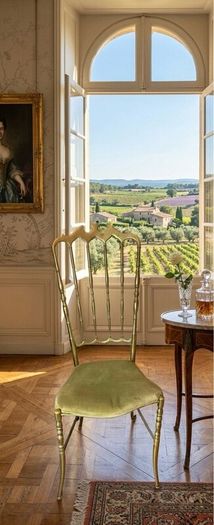 Rare Chiavari Solid Brass Crown Side Chair1950s