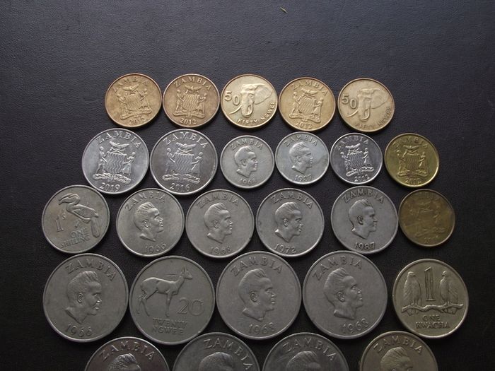 A Lot of 219 grams of coins from Zambia (1966-2019)