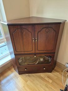 vintage mahogany corner TV unit