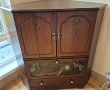 vintage mahogany corner TV unit